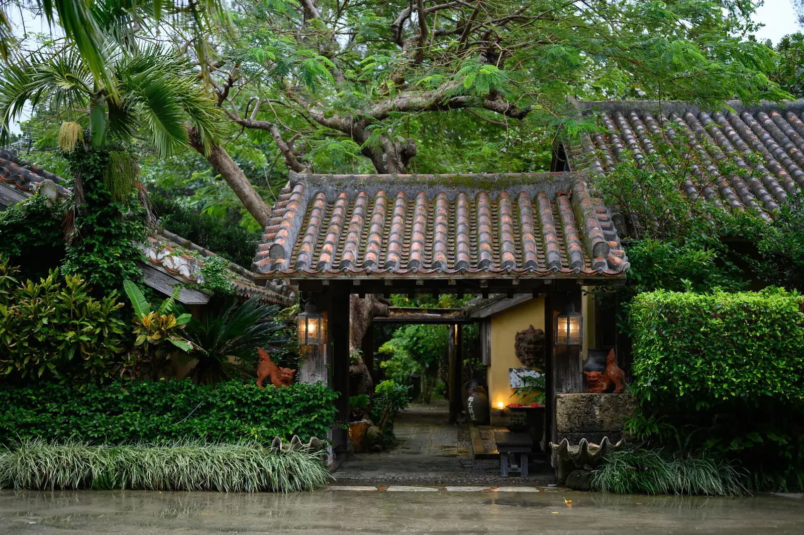 The traditional garden entrance of Funakura no Sato on Ishigaki