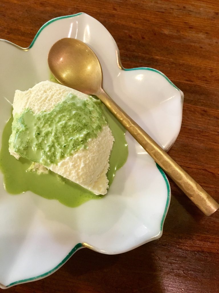 tofu and cheese mixed dessert with herb dressing restaurant ishigaki foodishigaki okinawa japan