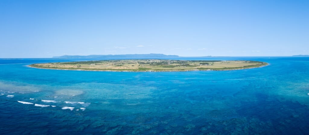 Kuroshima island aerial view in Yaeyama, Okinawa